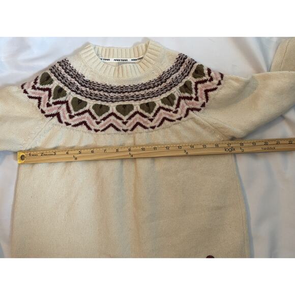 Kari Traa Wool Blend Nordic Sweater Women’s Small Cream Fair Isle - Picture 6 of 8